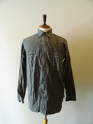 or　slow（オアスロウ）　RELAX FIT BLACK CHAMBRAY WORK SHIRT
